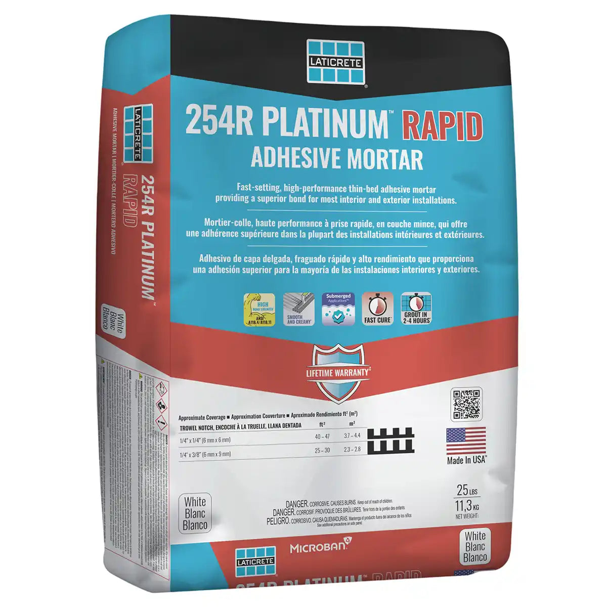 Laticrete 254R Platinum Rapid 25lb White Pallet
