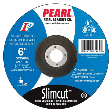 Pearl SlimCut Aluminum Oxide Thin Cut-Off Wheels - 6"