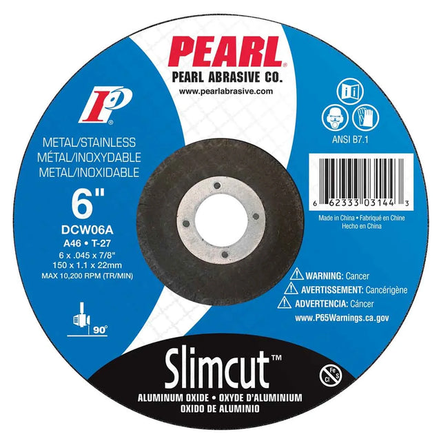 Pearl SlimCut Aluminum Oxide Thin Cut-Off Wheels - 6"