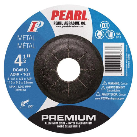 Pearl Premium AO Depressed Center Grinding Wheel - 4-1/2" x 7/8"