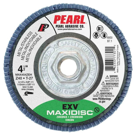 Pearl EXV Zirconia Maxidisc Flap Disc 4-1/2" x 5/8"-11