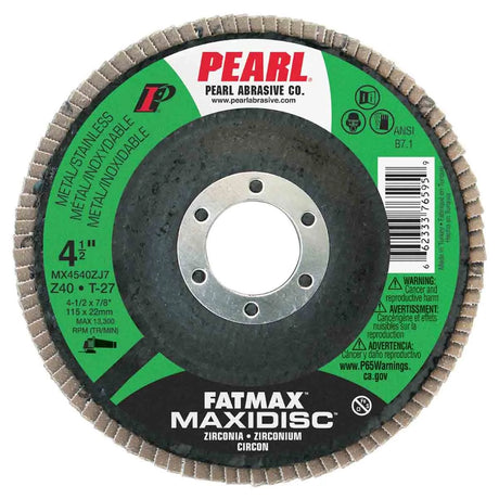 Fatmax Zirconia Maxidisc Flap Disc - 4-1/2" x 7/8" Z40 T27