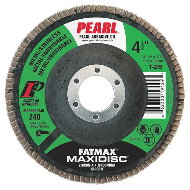 Pearl Fatmax Zirconia Maxidisc Flap Disc - 4-1/2" x 7/8" T29