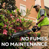 Greenworks 82V Short Pole Hedge Trimmer with 2.5 Ah Battery and Dual Port Charger No Maintenance