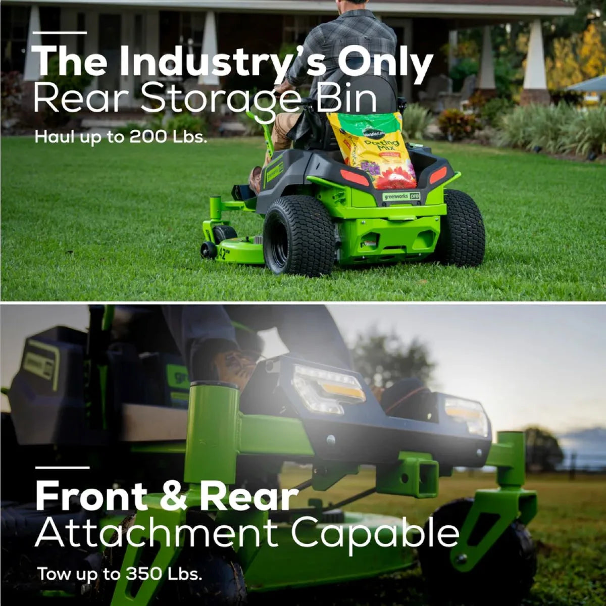 Greenworks 82V 42" CrossoverZ Ride-On Zero Turn Mower Attachments