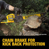 DeWalt Flexvolt 16in Cordless Chainsaw Kick Back Protection