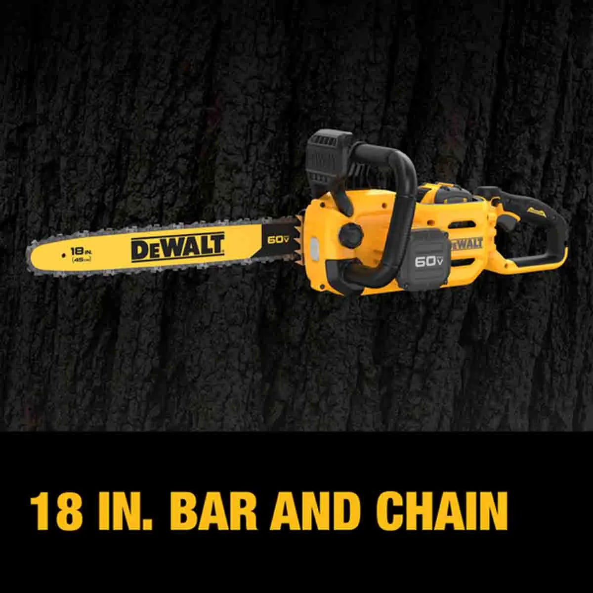 DeWalt 60V Max 18in Cordless Chainsaw Kit Bar and Chain