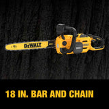 DeWalt 60V Max 18in Cordless Chainsaw Kit Bar and Chain