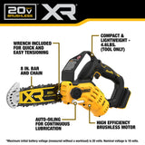DeWalt 20V MAX 8 in. Brushless Cordless Pruning Chainsaw (Tool Only) Specs