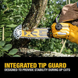 DeWalt 20V MAX 8 in. Brushless Cordless Pruning Chainsaw (Tool Only) Integrated Tip Guard