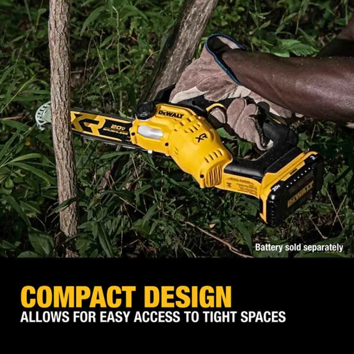 DeWalt 20V MAX 8 in. Brushless Cordless Pruning Chainsaw (Tool Only) Compact Design