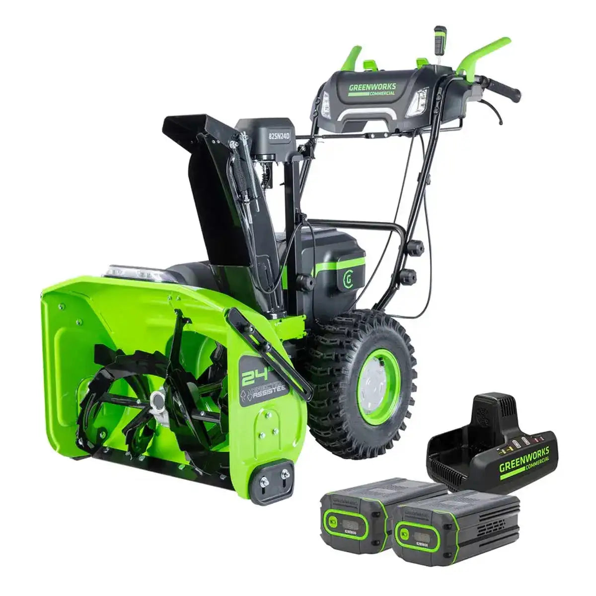 Greenworks Dual Stage Snow Thrower w/ Batteries & Charger