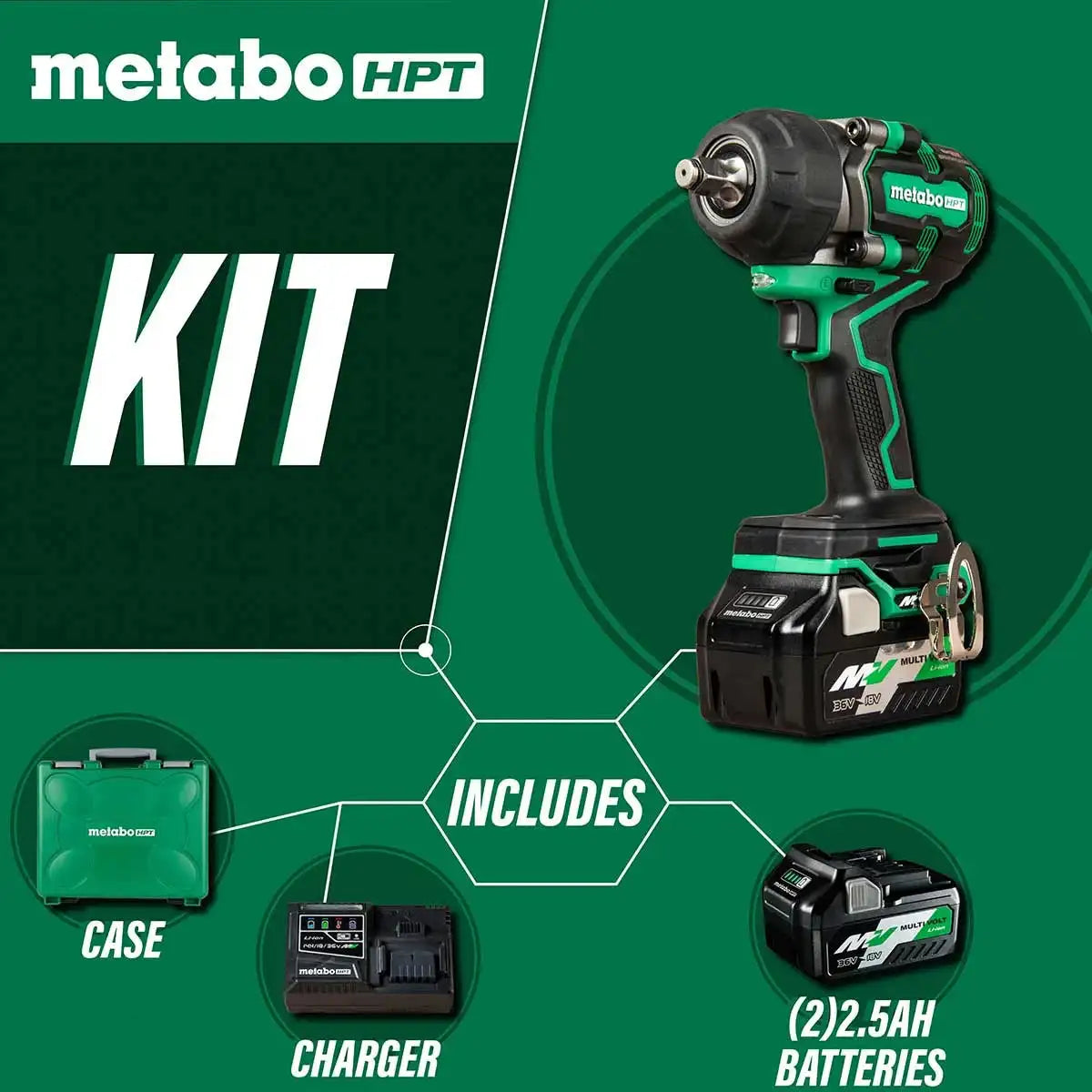 Metabo HPT MultiVolt 1 2 Inch Mid Torque Impact Wrench