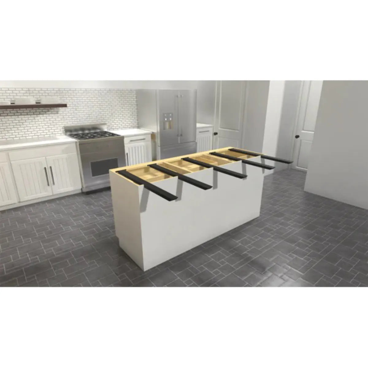 countertop kitchen island support