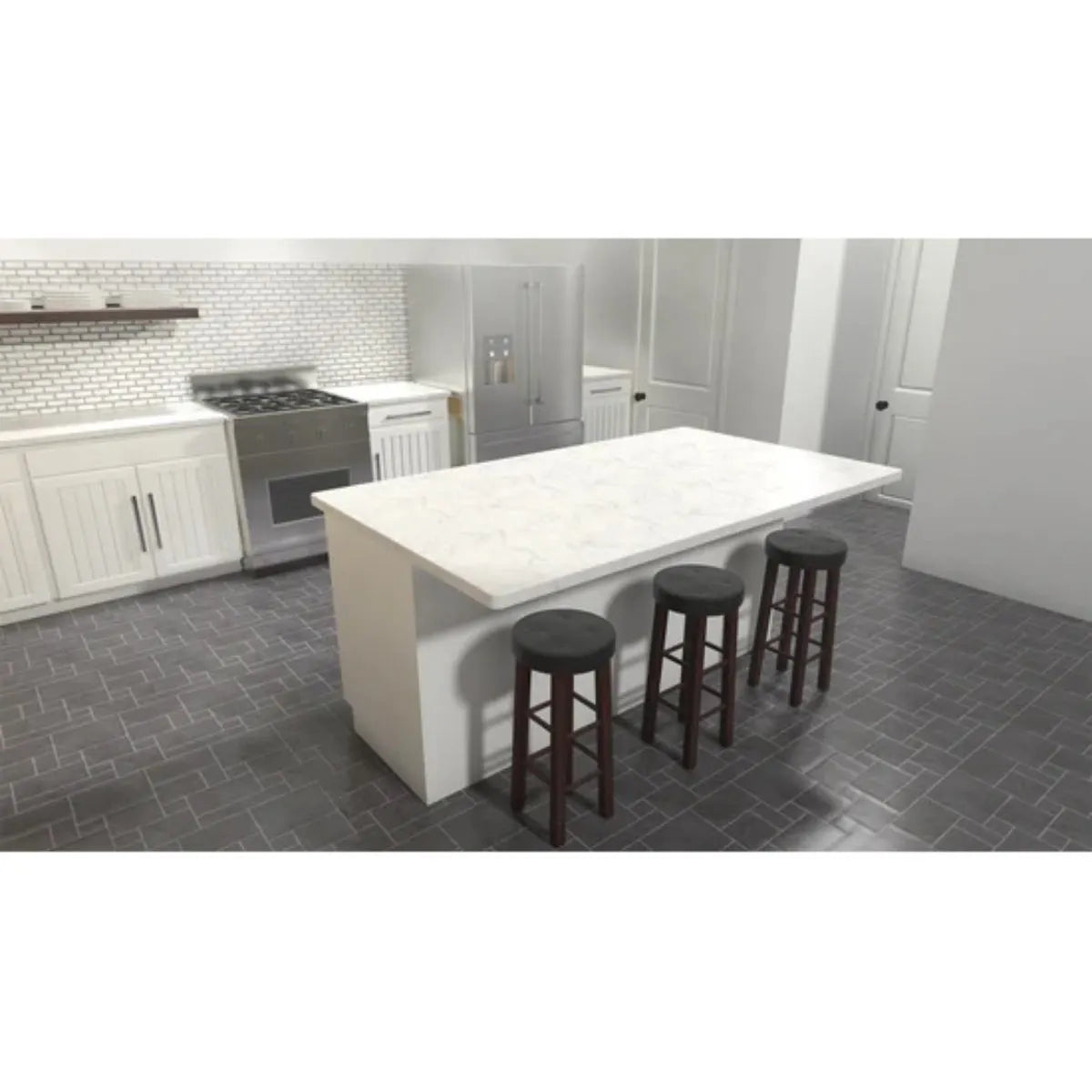 countertop overhang kitchen island