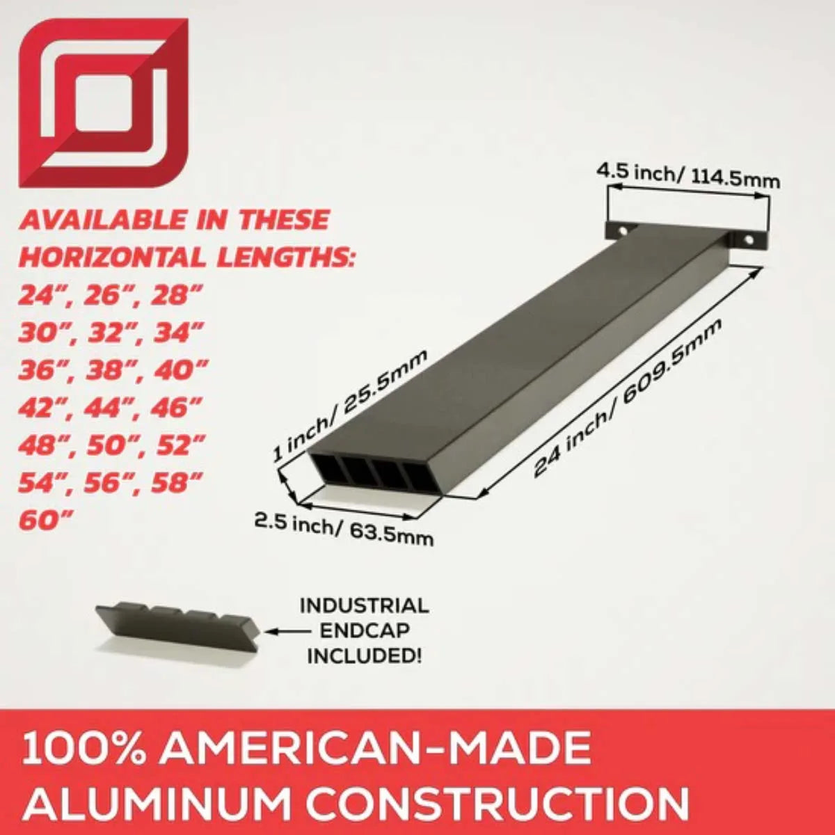 industrial aluminum bracket with end cap