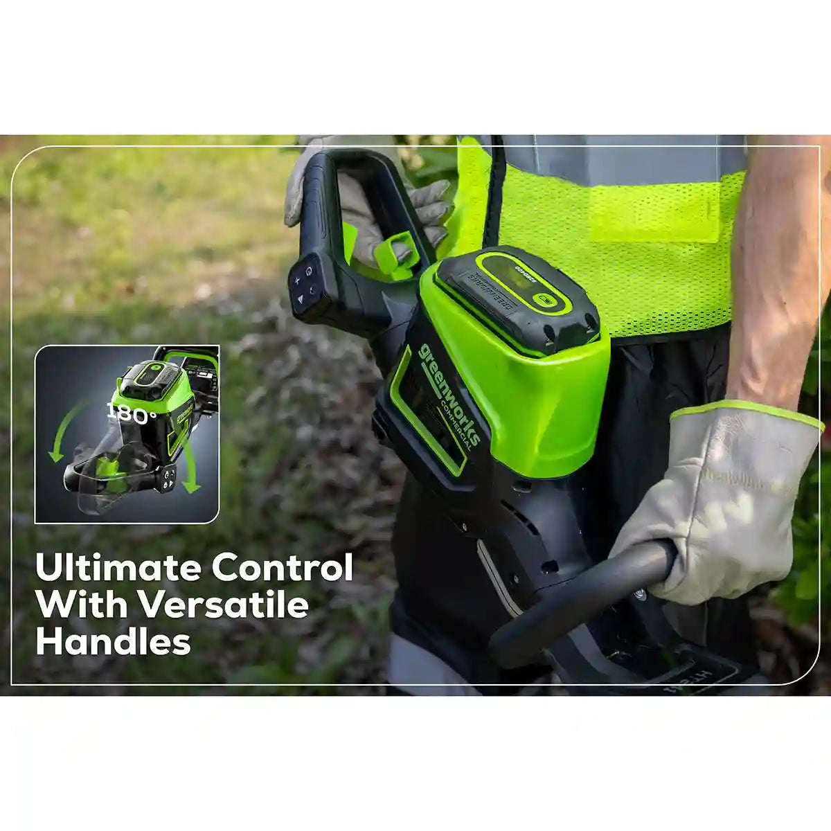 Greenworks 82V OPTIMUS 24" Double-Sided Hedge Trimmer with 2.5Ah Battery and Dual-Port Charger