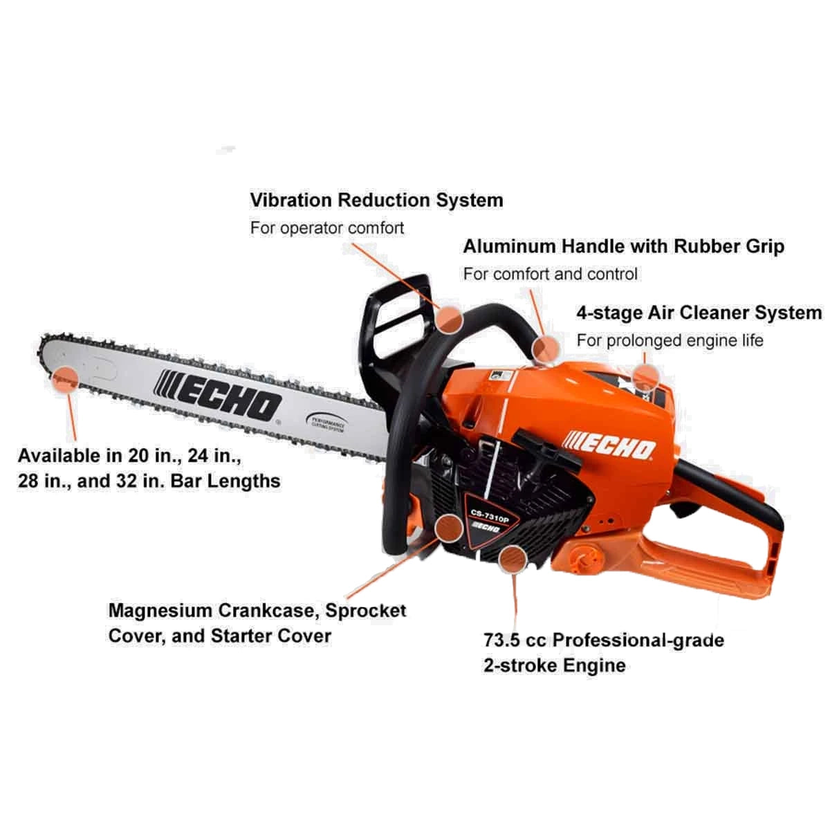 ECHO CS-7310P Chainsaw Specs