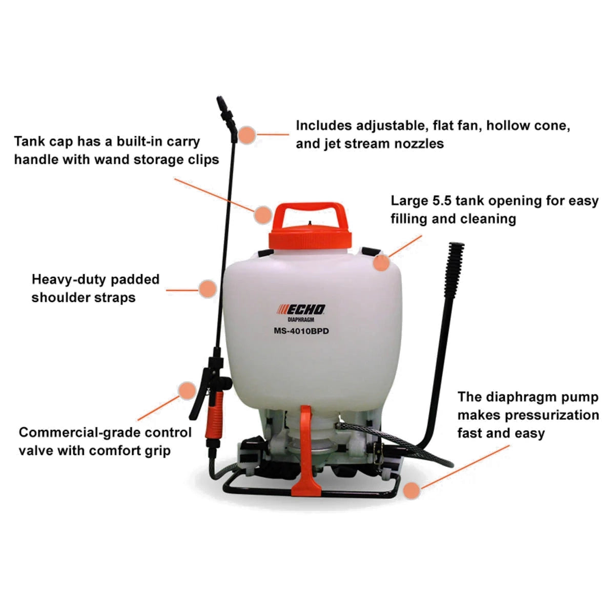 ECHO MS-4010BPD Backpack Sprayer Specs