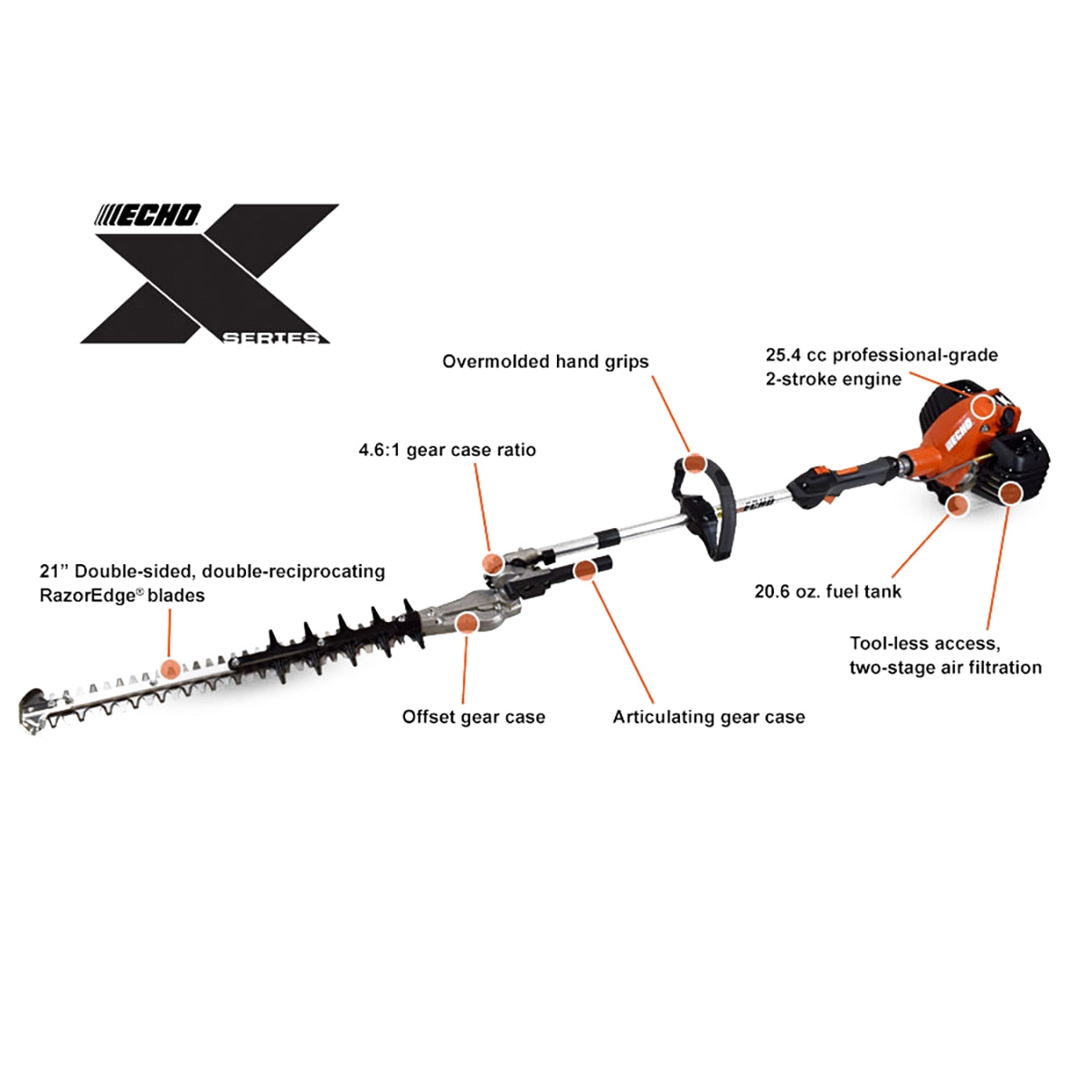 ECHO HCA-2620S Hedge Trimmer Specs