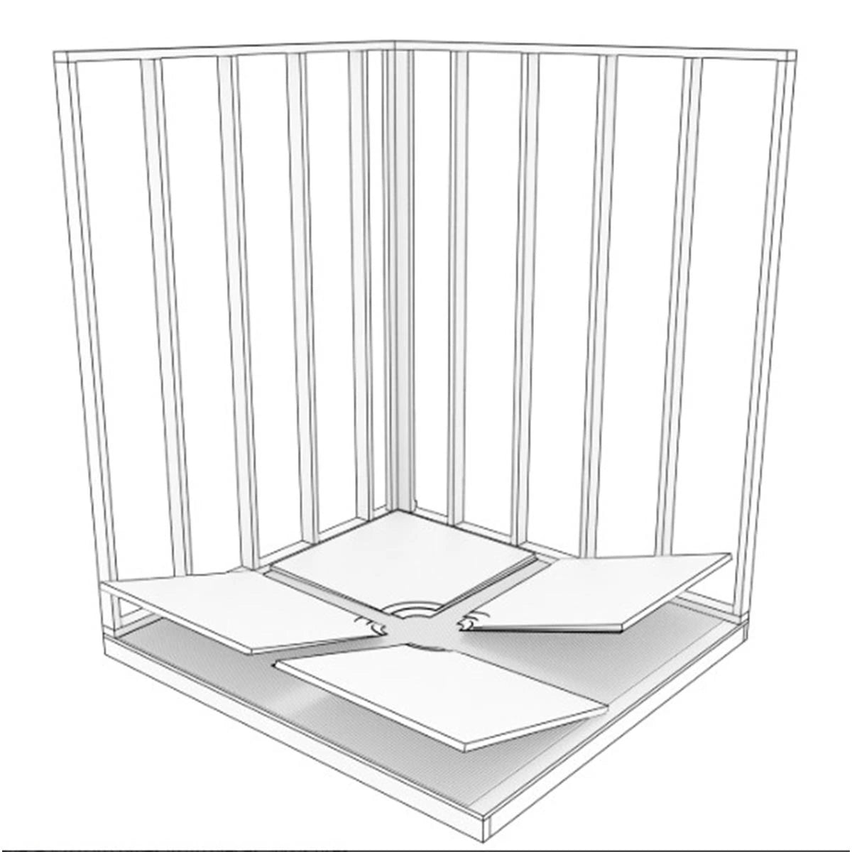Laticrete Hydro Ban Modular Pre-Sloped Shower Pan Schematics