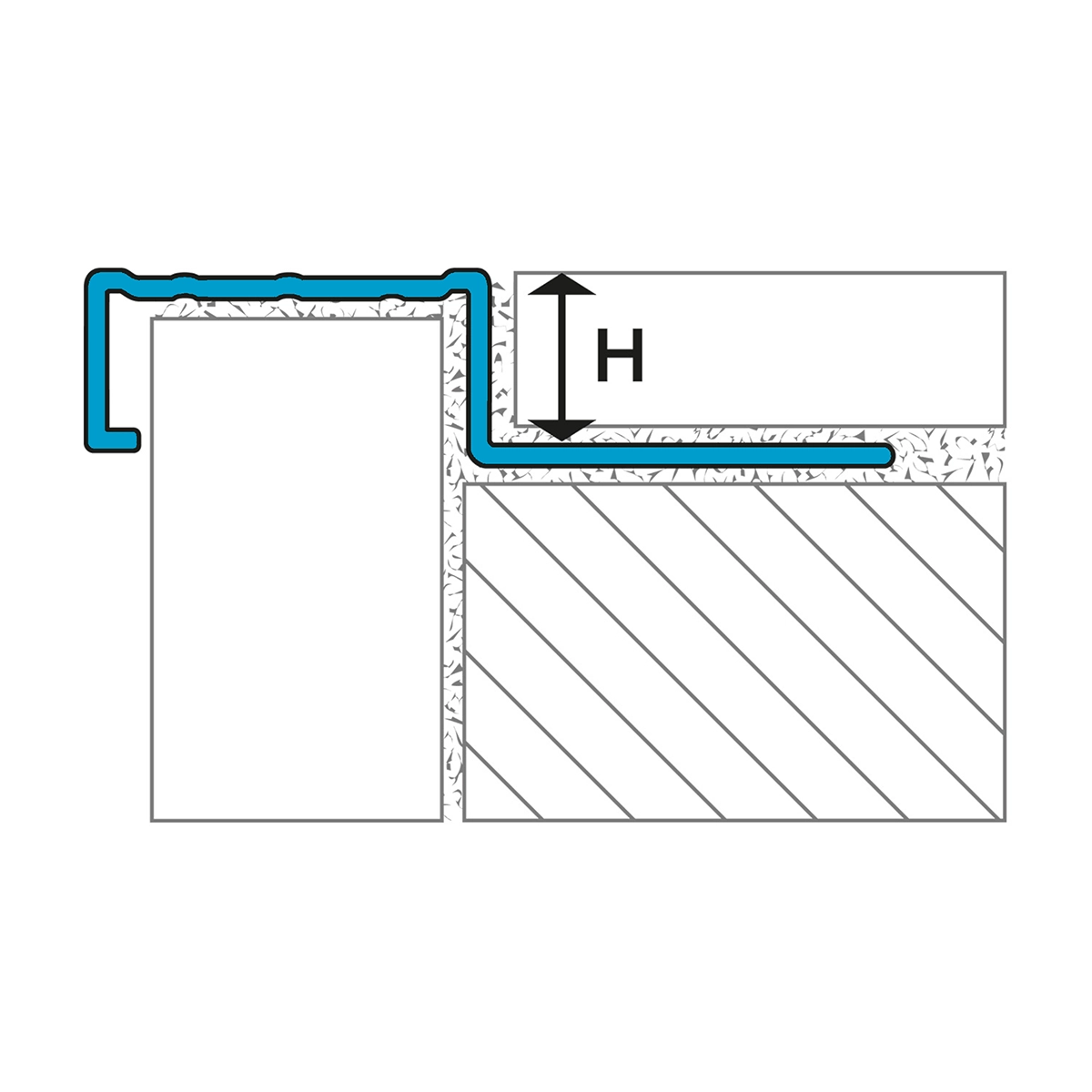 Laticrete Stair Nosing Profile (SN5) Diagram