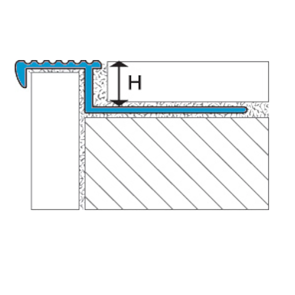 Laticrete Stair Nosing Profile (SN6) Diagram