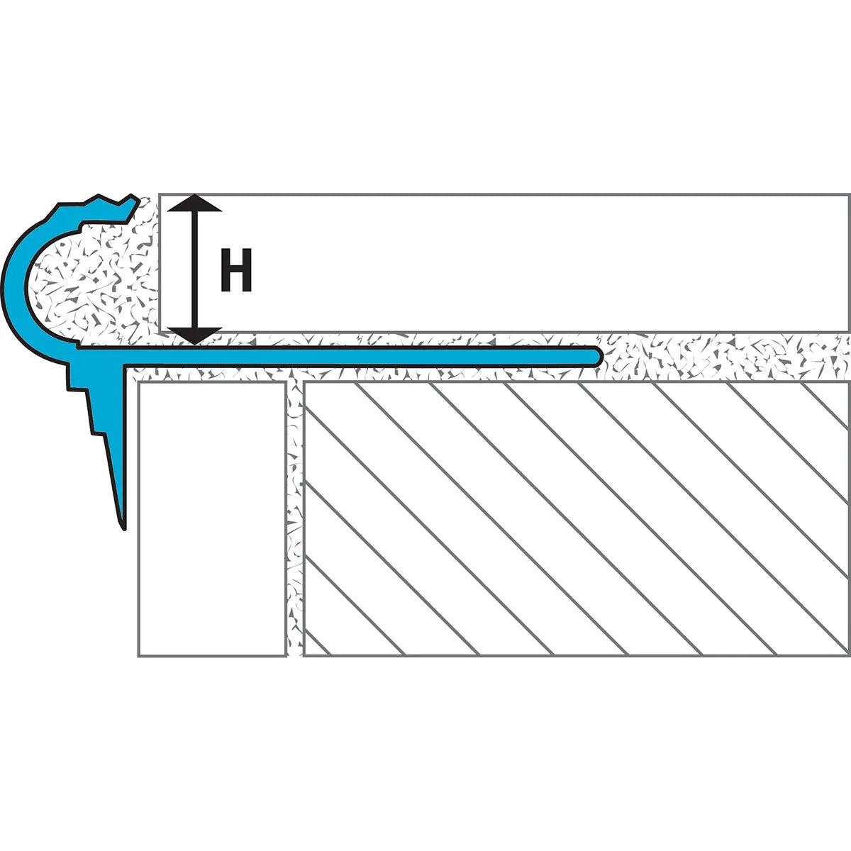 Laticrete Stair Nosing Profile (SN1) Diagram
