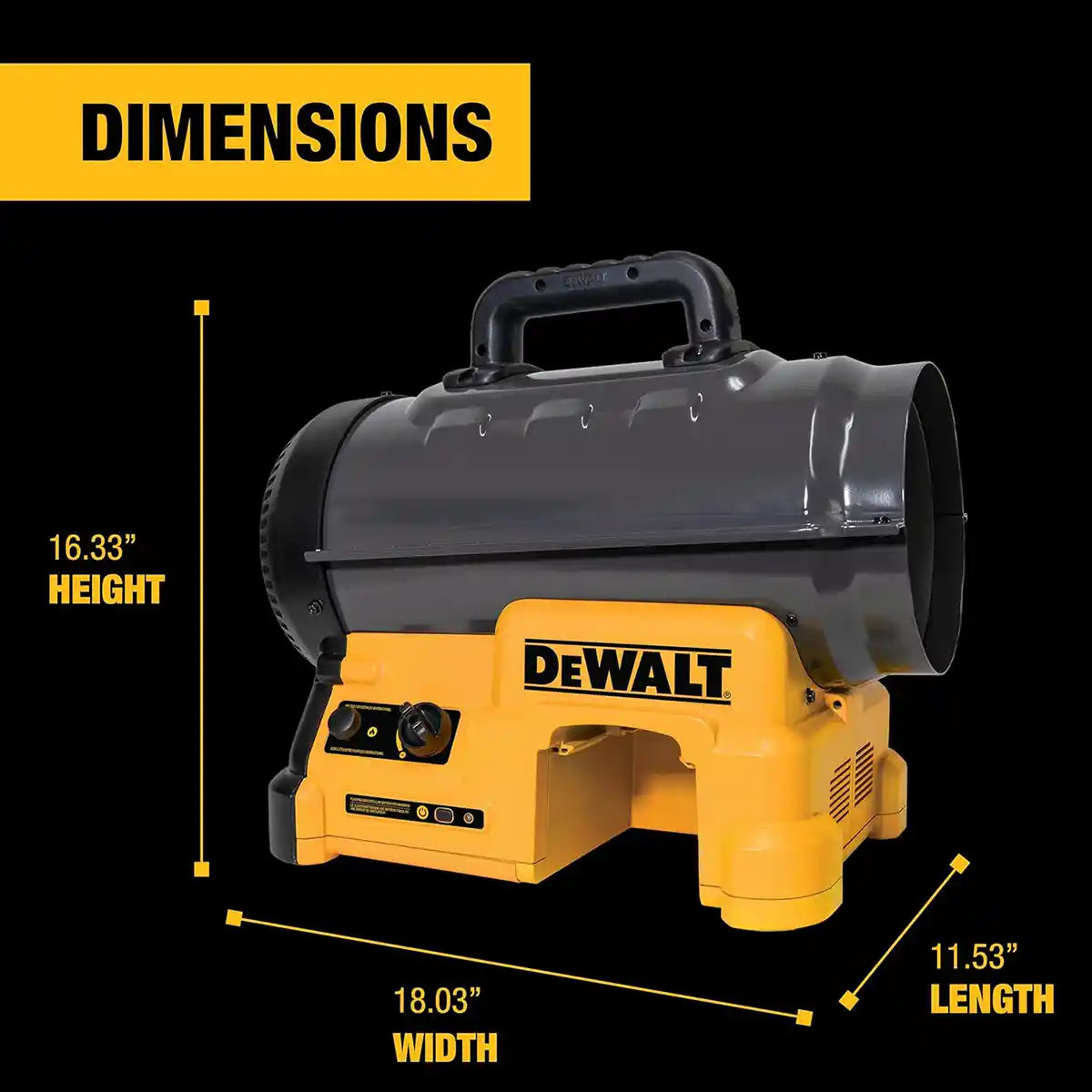 DeWalt 20V MAX 70000 BTU Cordless or Corded Forced Air Propane Heater