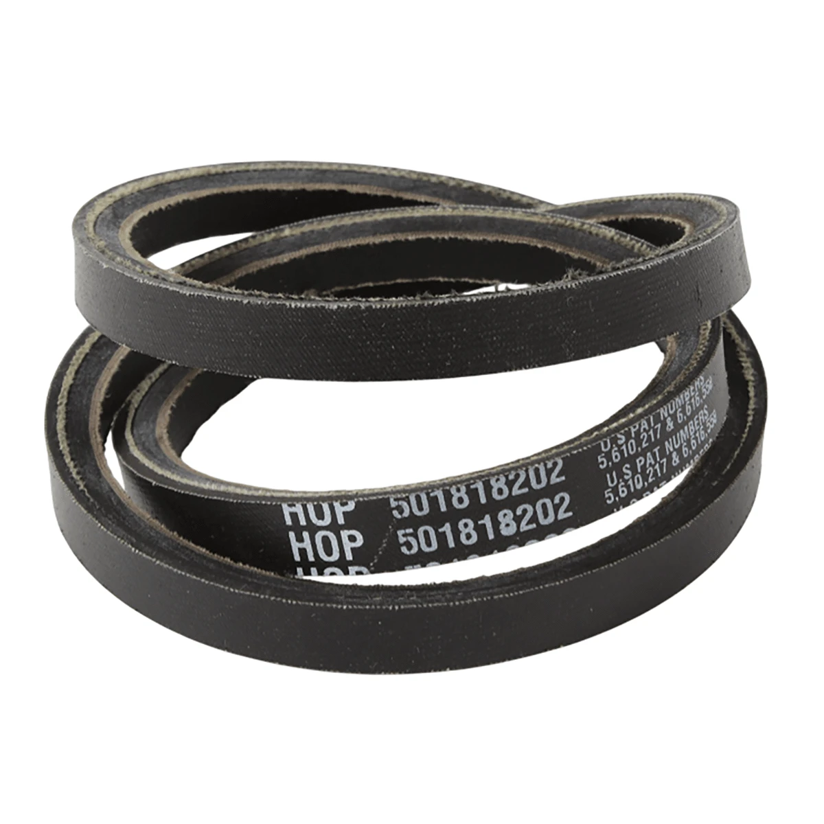 Husqvarna auger impeller belt, showcasing the durable material and design for lawn and garden equipment.