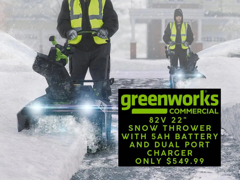 Greenworks Snow Thrower Deal Banner