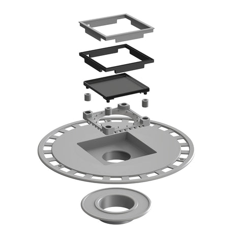 Laticrete Hydro Ban Bonding Flange Drains 4" x 4" Low Profile - Contractors Direct