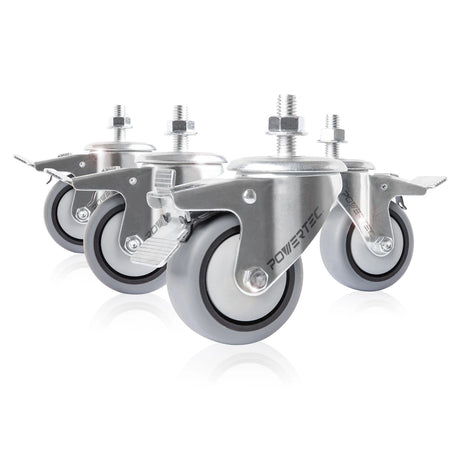 Powertec 3" Threaded Stem Caster Wheels Set