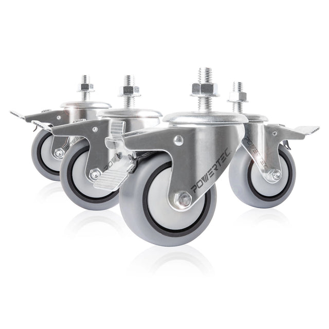Powertec 3" Threaded Stem Caster Wheels Set