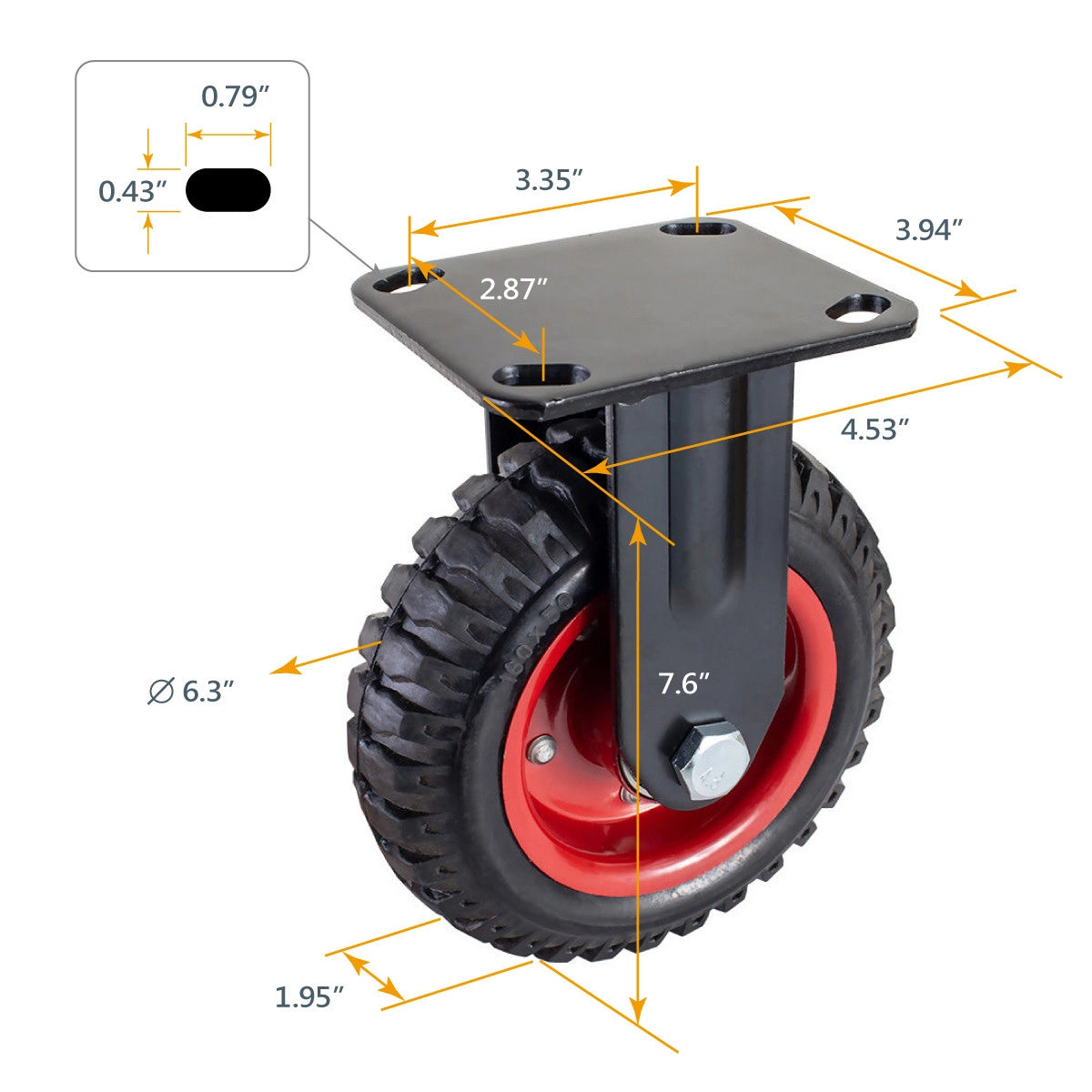 Powertec 6" Heavy Duty Caster Wheels Specs