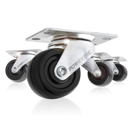 Powertec Rubber Swivel Caster Wheels Set 