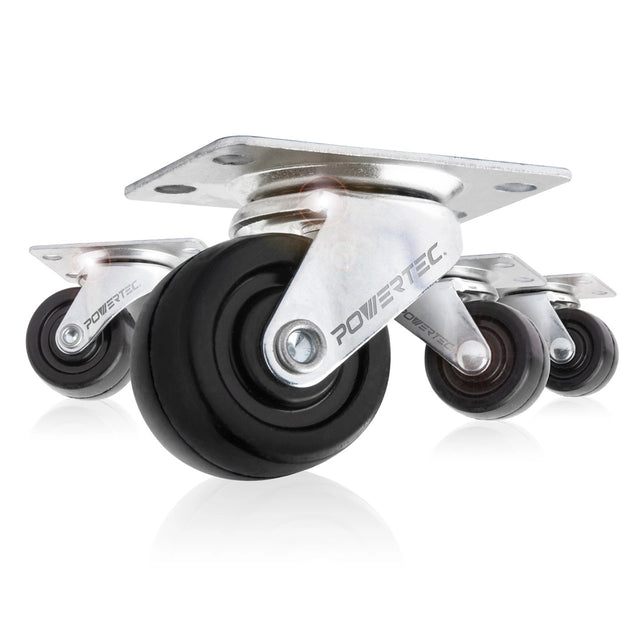 Powertec Rubber Swivel Caster Wheels Set 