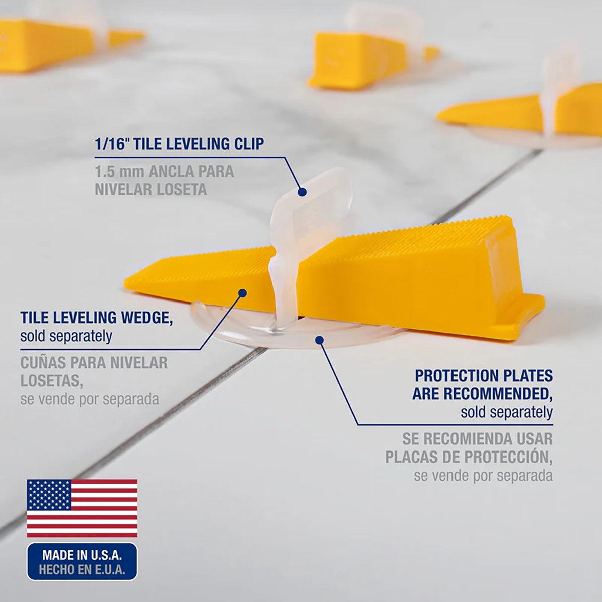 QEP 1/16" LASH XL Tile Leveling System Clips For Use With The Tile Leveling Wedge