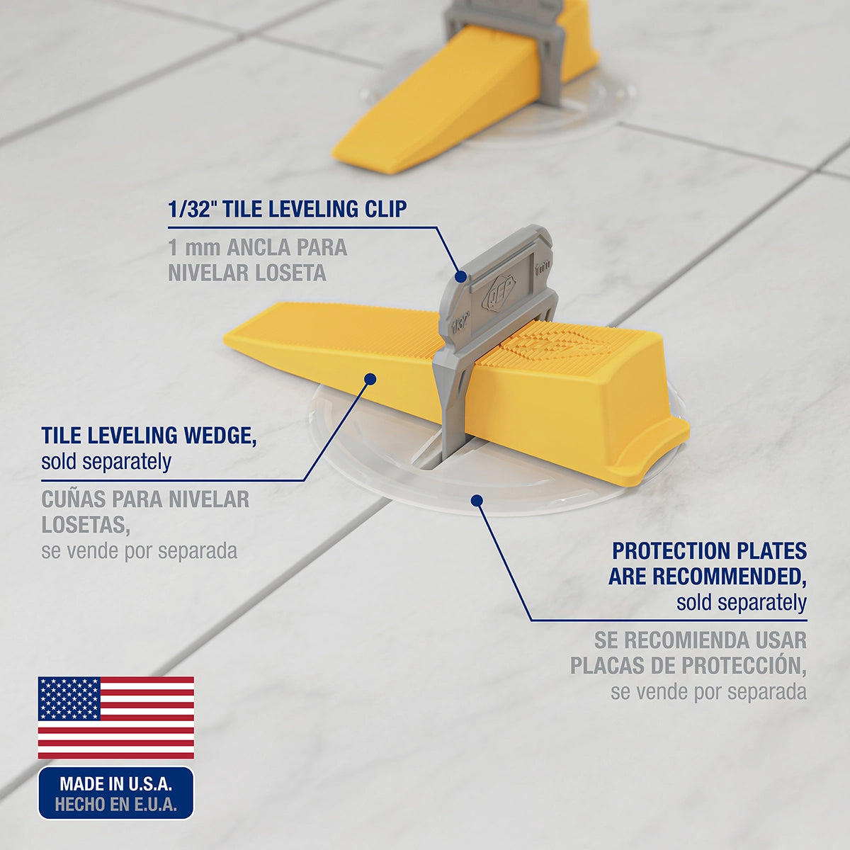 QEP 1/32" LASH XL Tile Leveling System Clips For Use With The Tile Leveling Wedge