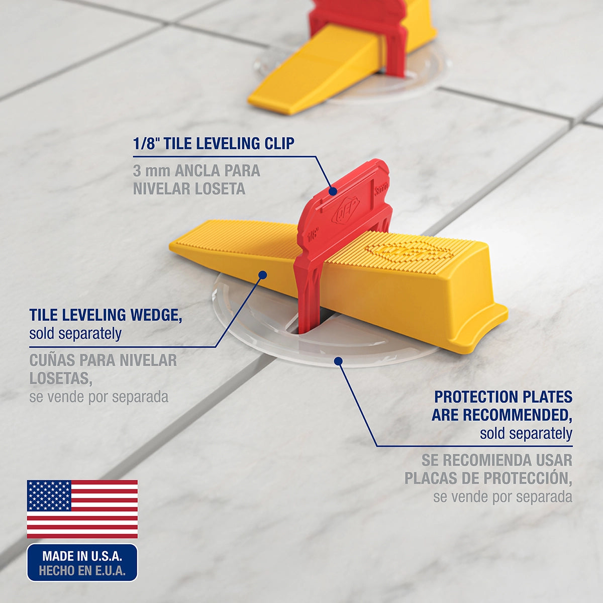 QEP 1/8" LASH XL Tile Leveling System Clips For Use With Tile Leveling Wedges