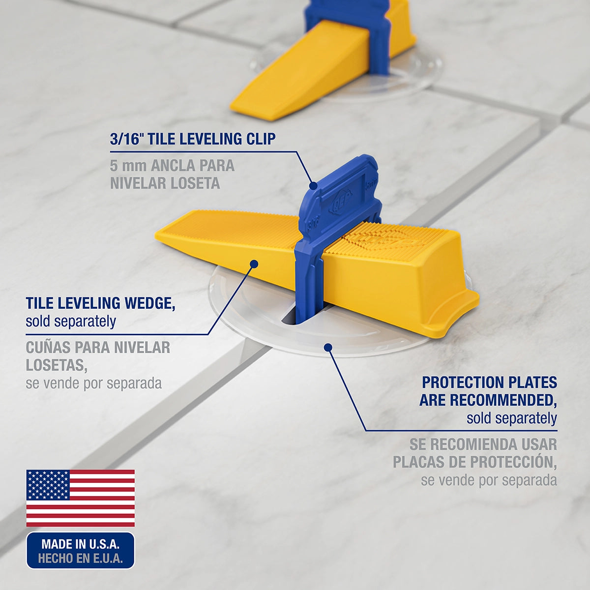 QEP 3/16" LASH XL Tile Leveling System Clips For Use With The TIle Leveling Wedge