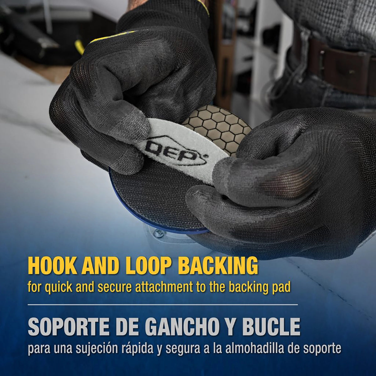 QEP 4" Dry Polishing Pad 4pc Set Hook and Loop