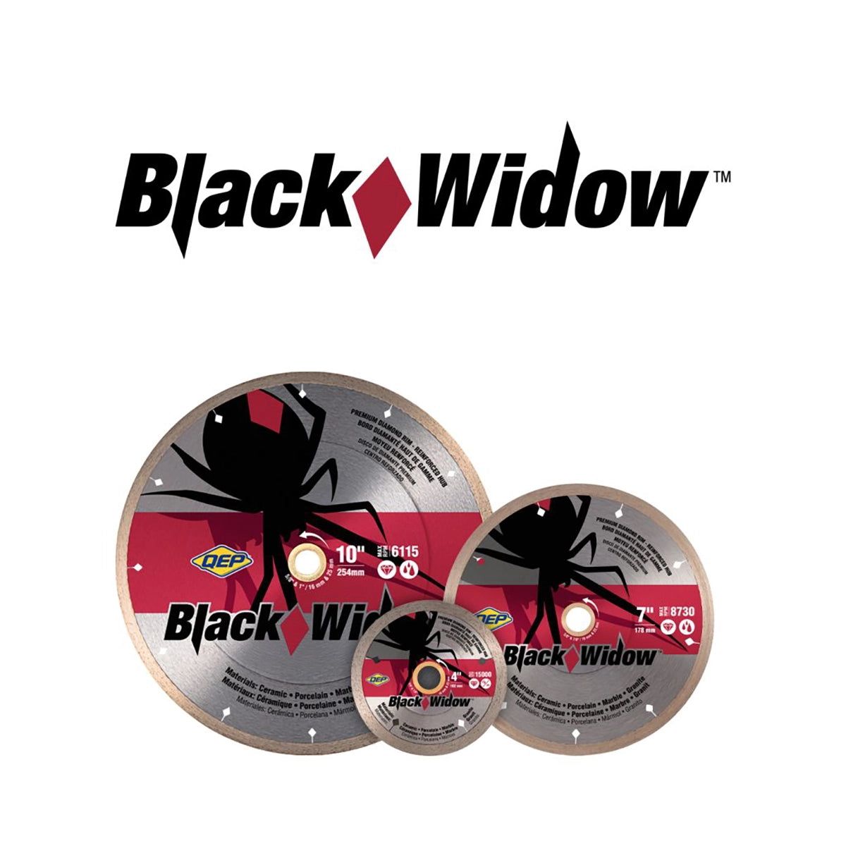QEP Black Widow Thin Rim Diamond Blades