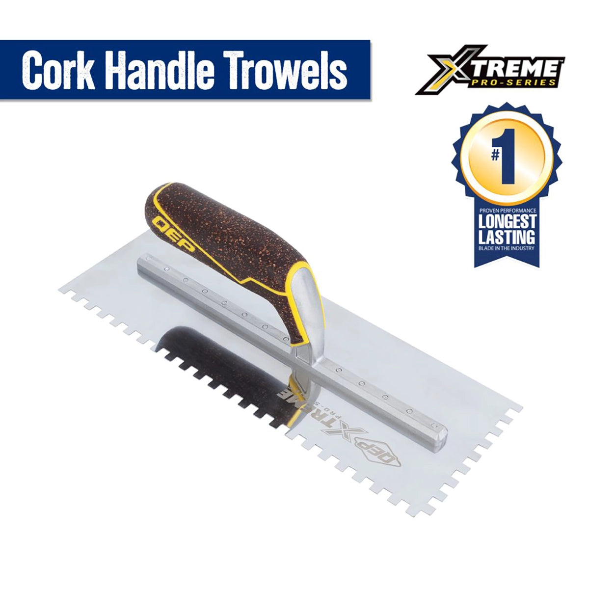 QEP Cork Handle Notch Trowel