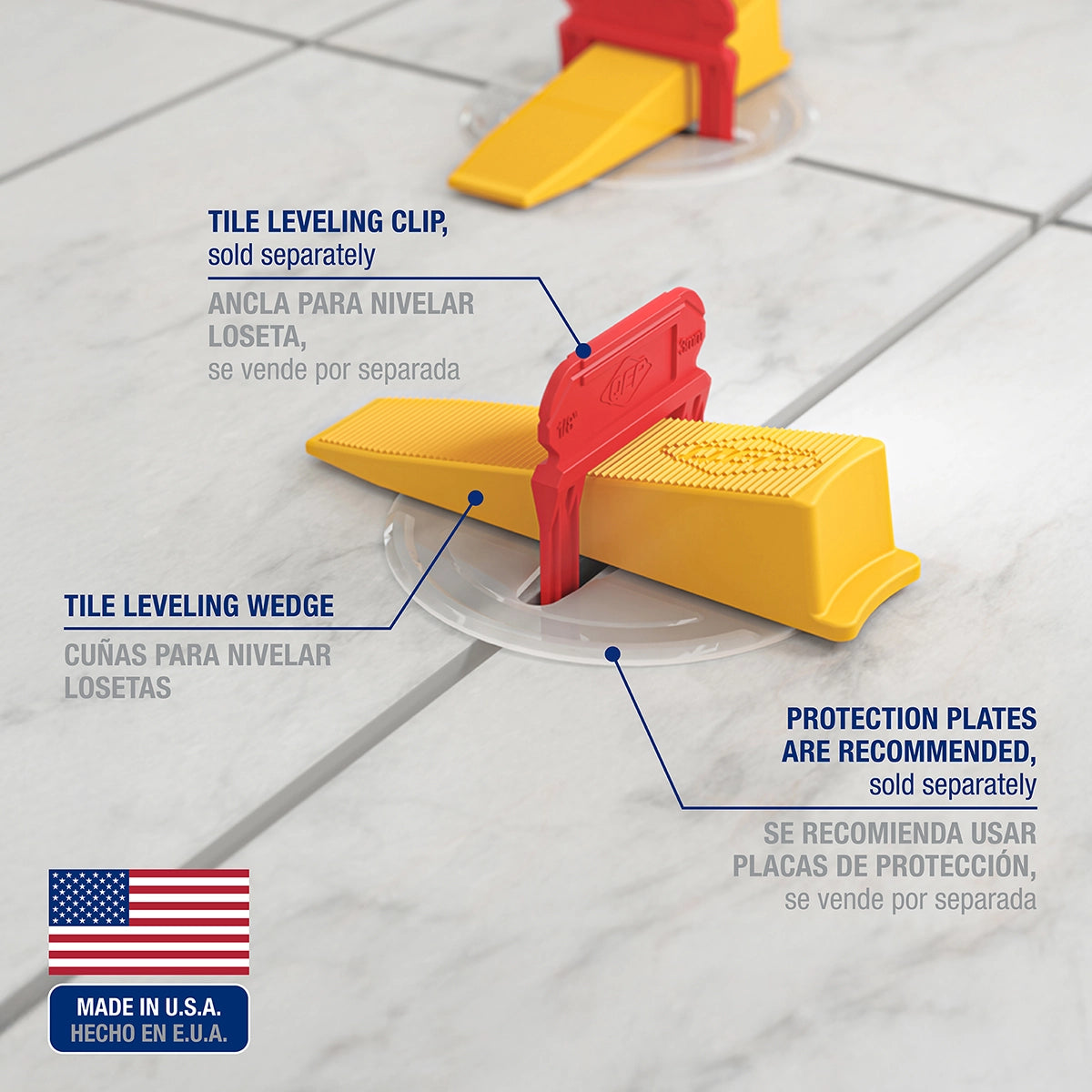 QEP LASH XL Tile Leveling System Wedges For use with the QEP LASH XL Tile Leveling Clips (sold separately)