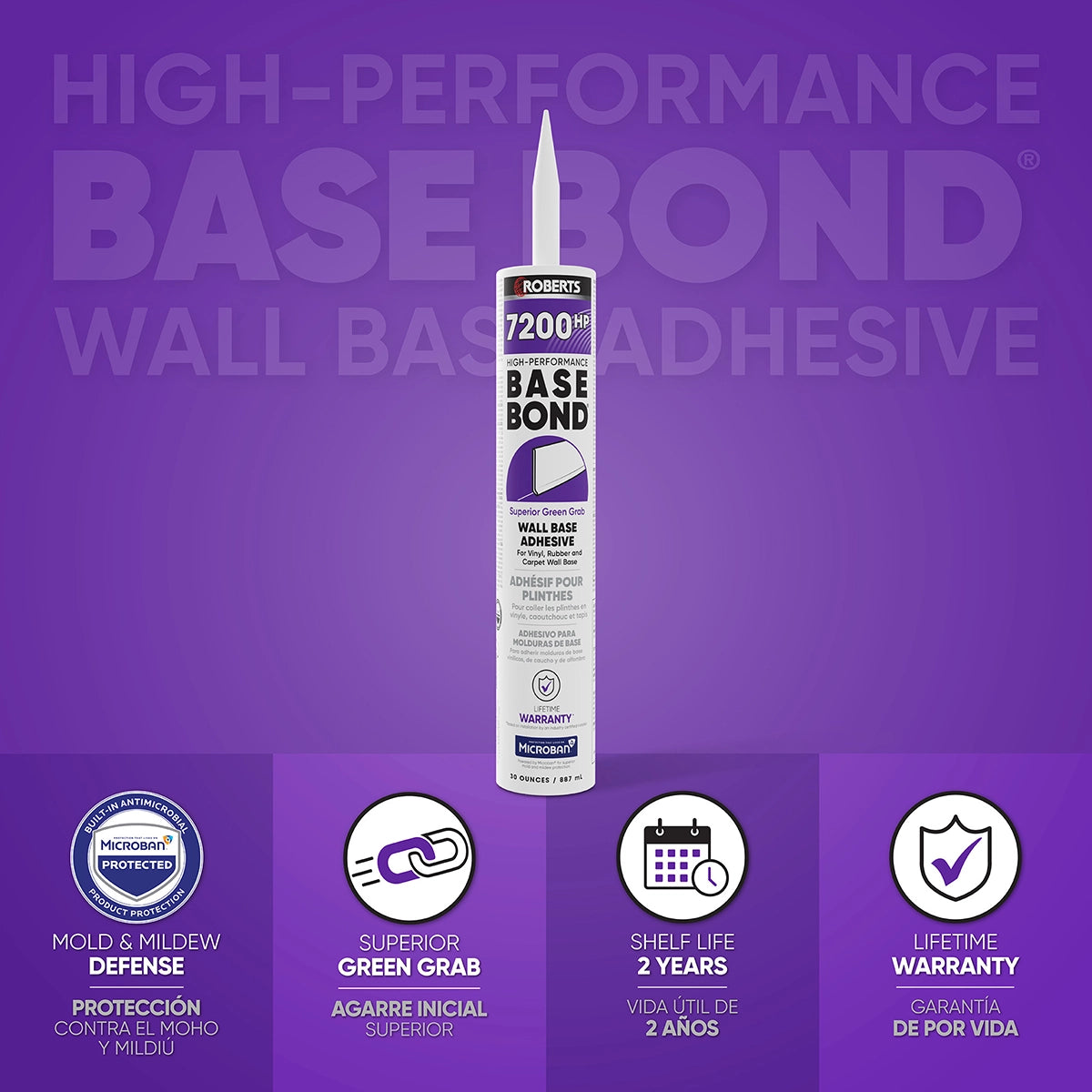 Roberts Base Bond Wall Base Adhesive 30 oz. Tube