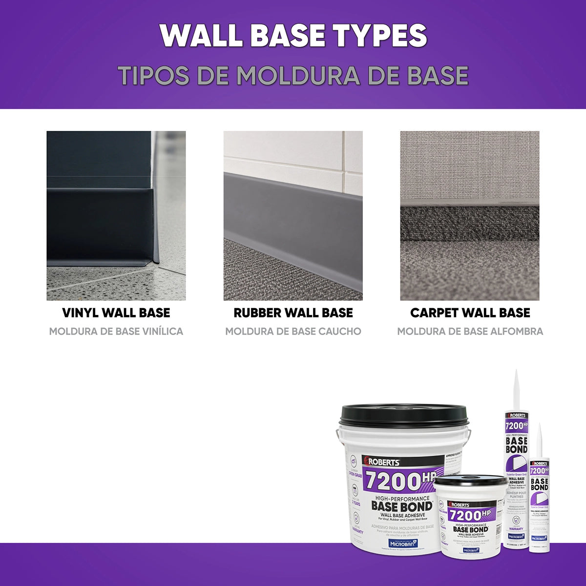 Roberts Base Bond Wall Base Adhesive 30 oz. Tube For interior installations only