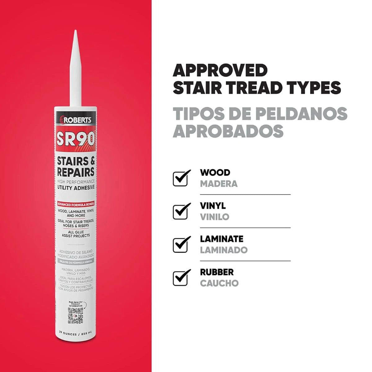 Roberts Stairs & Repairs High Performance Utility Adhesive for Stair Treads