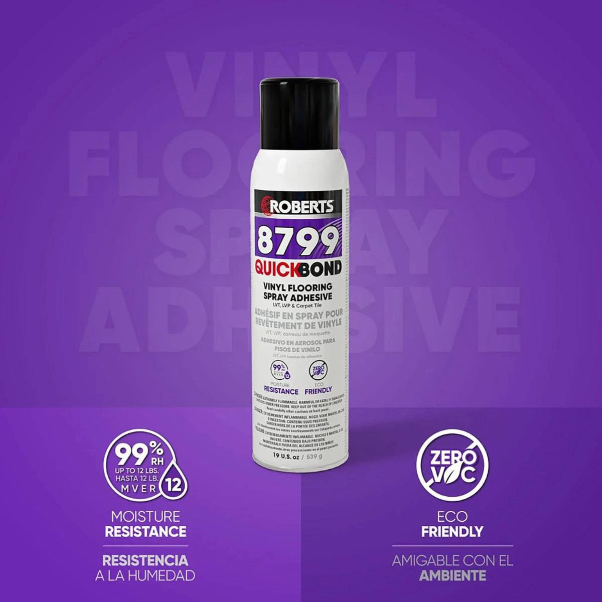 Roberts Quickbond Vinyl Spray Adhesive Moisture Resistance