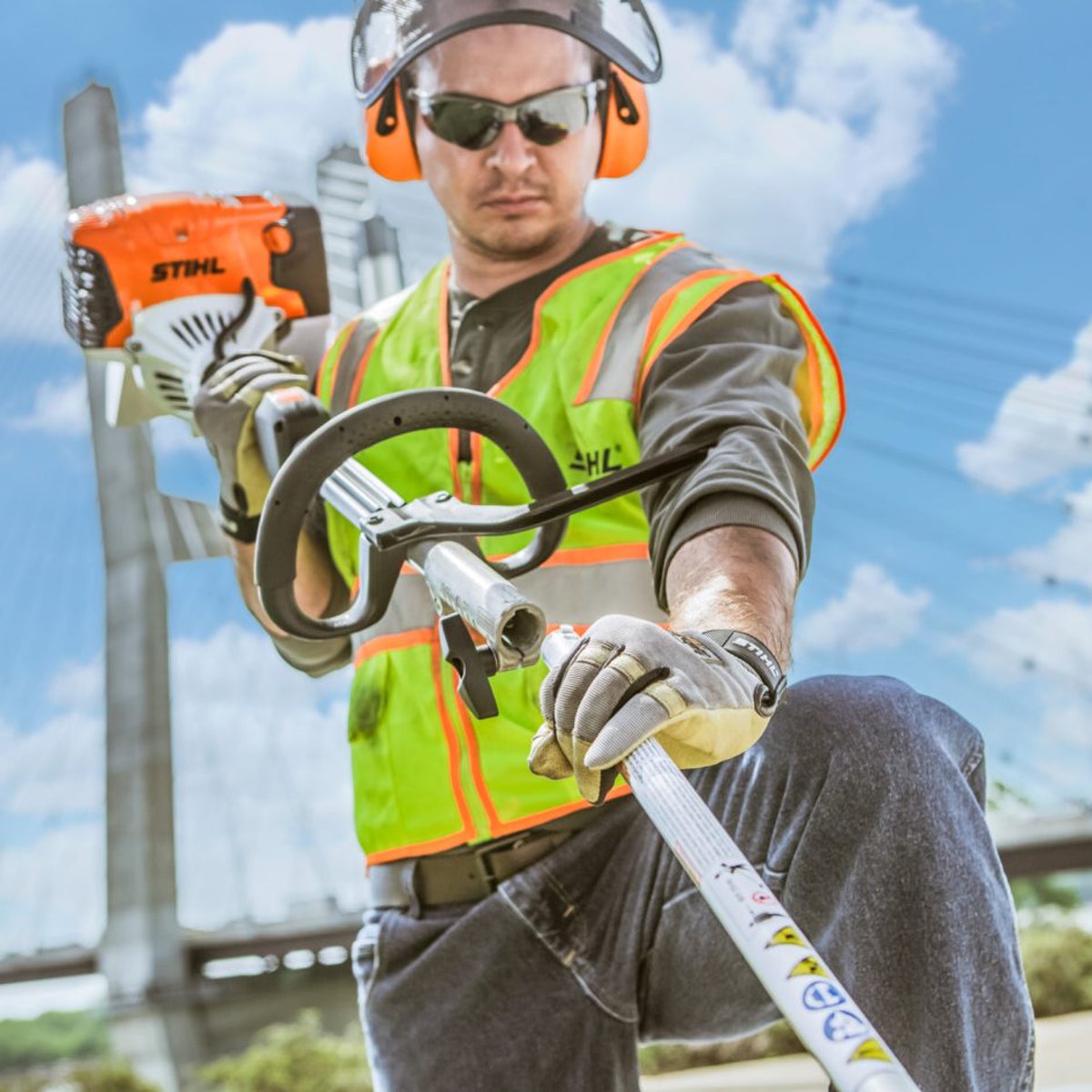 Stihl KM 131 R KombiSystem Powerhead In Use